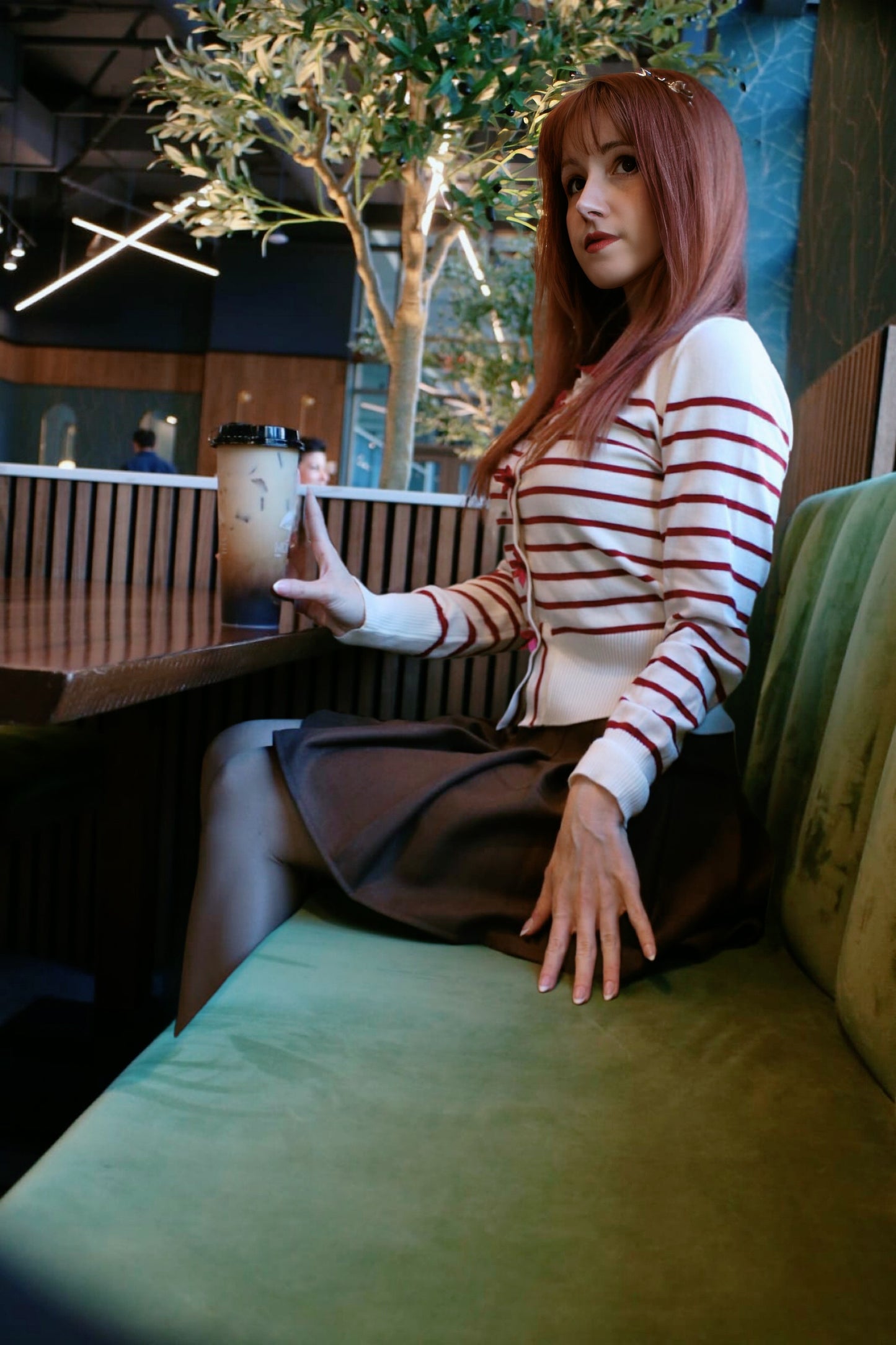 Striped Bow Cardigan Sweater